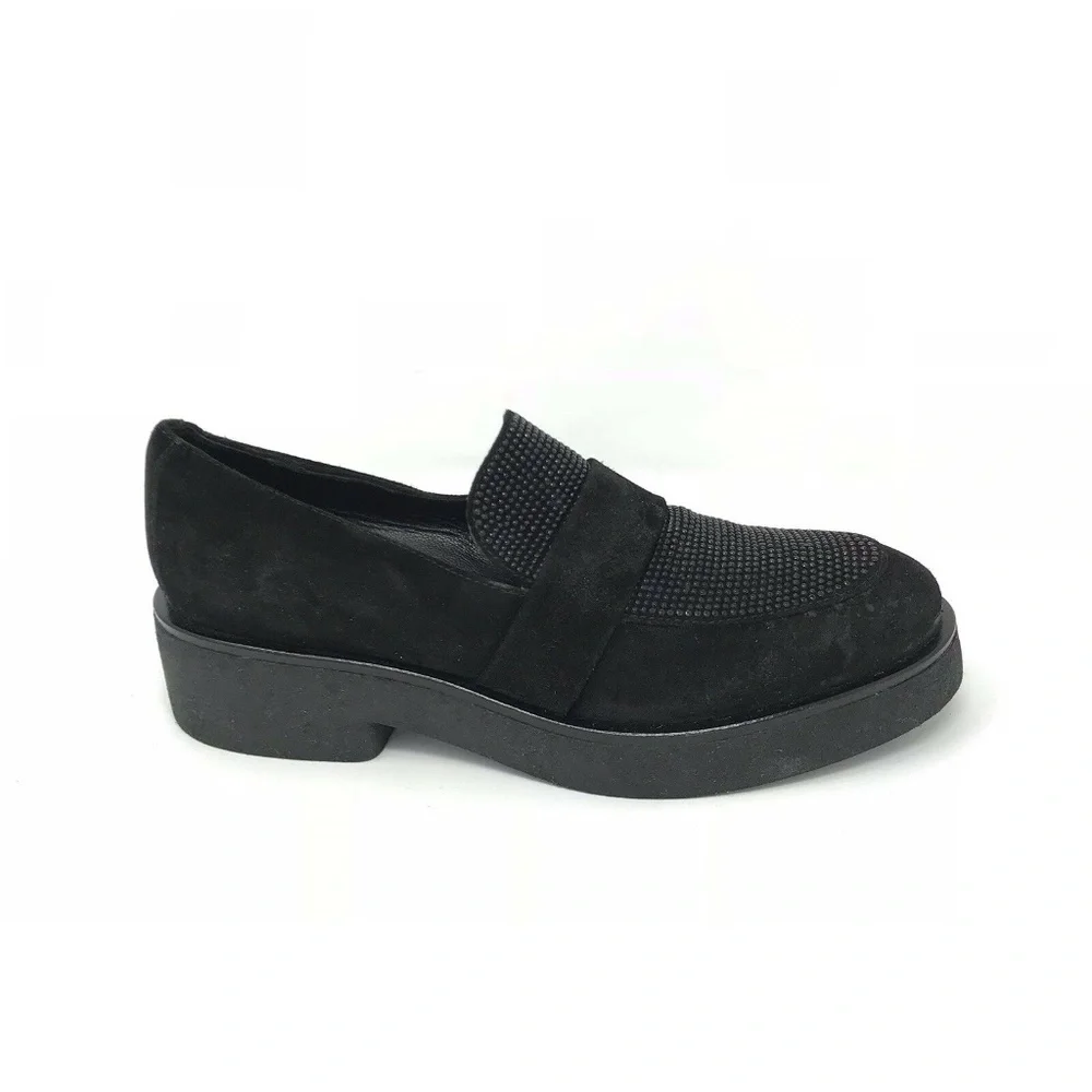 Sesto Meucci Black Suede Stud Platform Shoes 9